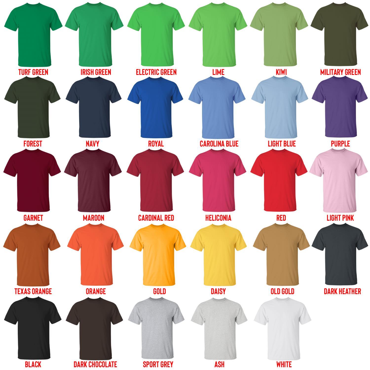 t shirt color chart - Fallout UK Store