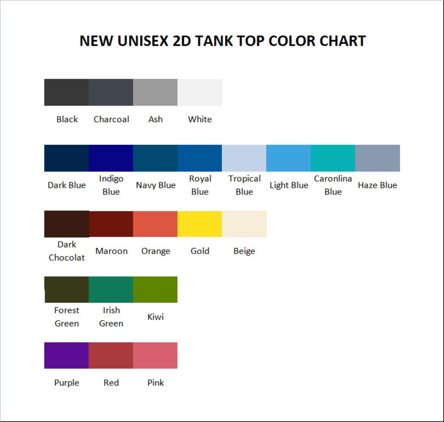 tank top color chart - Fallout UK Store